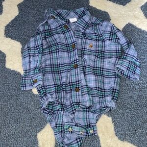 EUC baby gap plaid one piece, size 6-12 months